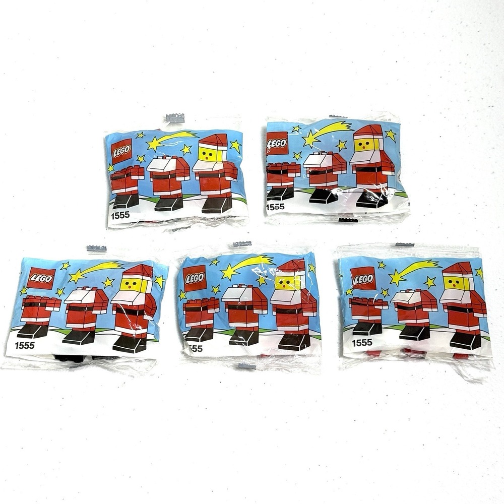 Vintage‎ LEGO Santa Figure 19 Pieces 1986 NEW IN PACKAGE 1555 Set of 5 Sealed